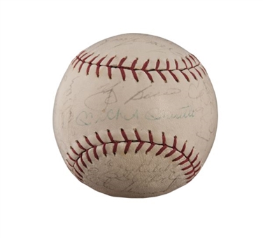 1963 New York Yankees Team Signed Baseball with 26 Signatures